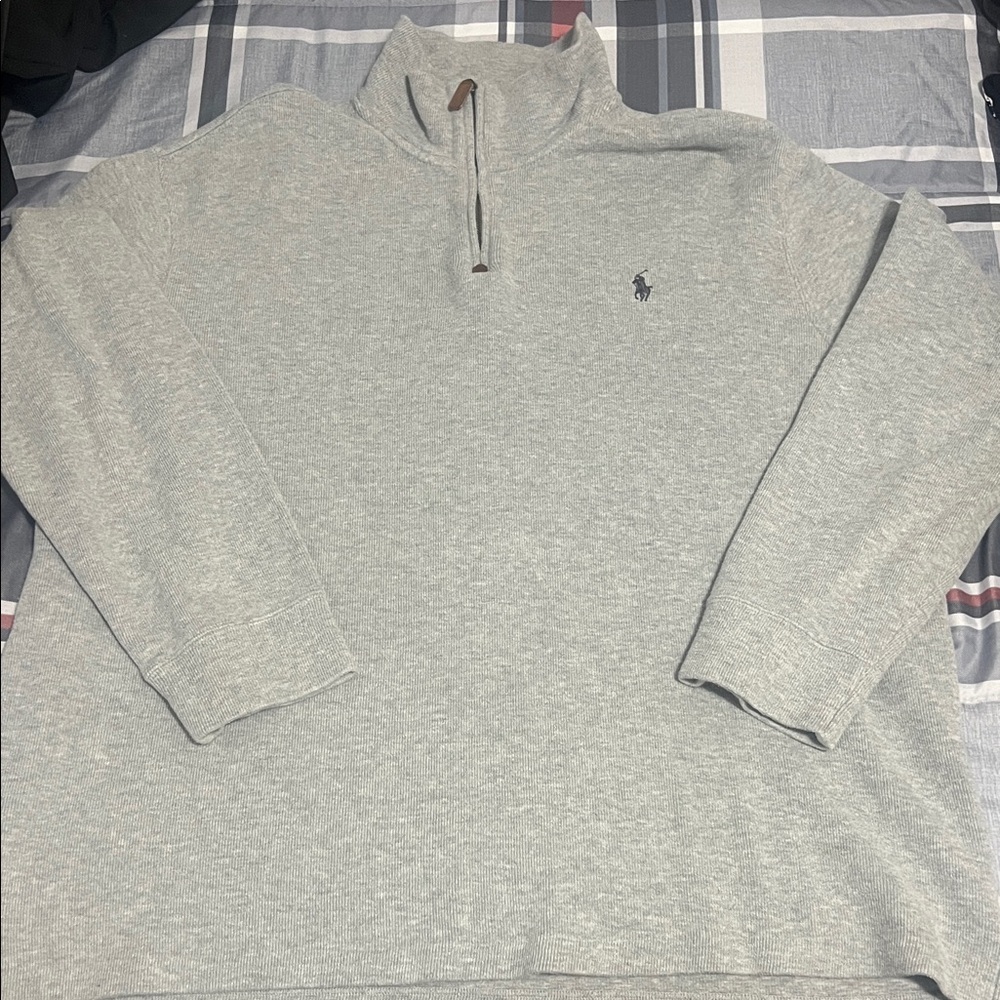Men’s Ralph Lauren Light Gray Quarter Zip Sweater!